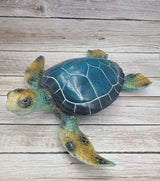 Blue Sea Turtle Figurine Coastal Home Decor Nautical Sculpture Marine Life Decor Tabletop Centerpiece Sea Turtle Home Accent - Pink Horse Florida