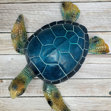 Blue Sea Turtle Figurine Coastal Home Decor Nautical Sculpture Marine Life Decor Tabletop Centerpiece Sea Turtle Home Accent - Pink Horse Florida
