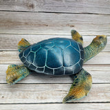 Blue Sea Turtle Figurine Coastal Home Decor Nautical Sculpture Marine Life Decor Tabletop Centerpiece Sea Turtle Home Accent - Pink Horse Florida