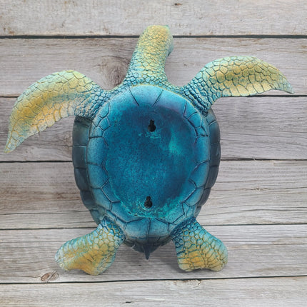 Blue Sea Turtle Figurine Coastal Home Decor Nautical Sculpture Marine Life Decor Tabletop Centerpiece Sea Turtle Home Accent - Pink Horse Florida