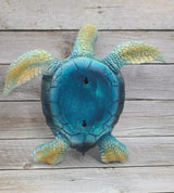 Blue Sea Turtle Figurine Coastal Home Decor Nautical Sculpture Marine Life Decor Tabletop Centerpiece Sea Turtle Home Accent - Pink Horse Florida