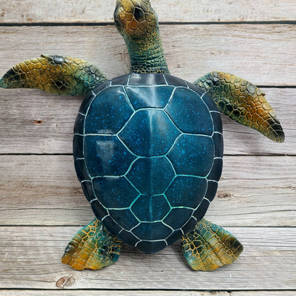 Blue Sea Turtle Figurine Coastal Home Decor Nautical Sculpture Marine Life Decor Tabletop Centerpiece Sea Turtle Home Accent - Pink Horse Florida