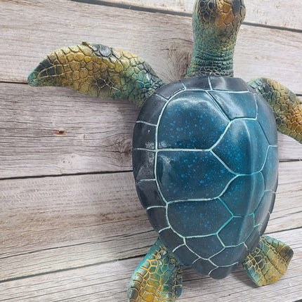 Blue Sea Turtle Figurine Coastal Home Decor Nautical Sculpture Marine Life Decor Tabletop Centerpiece Sea Turtle Home Accent - Pink Horse Florida