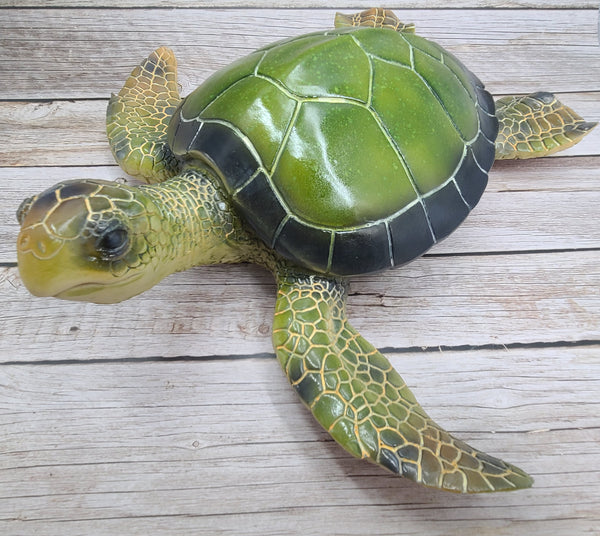 Turtle Figurine, Sea Turtle Figurine, Big Geen Sea Turtle Decor, Turtle Paper Holder, Turtle Decor, Sea - Pink Horse Florida