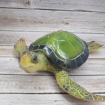Turtle Figurine, Sea Turtle Figurine, Big Geen Sea Turtle Decor, Turtle Paper Holder, Turtle Decor, Sea - Pink Horse Florida