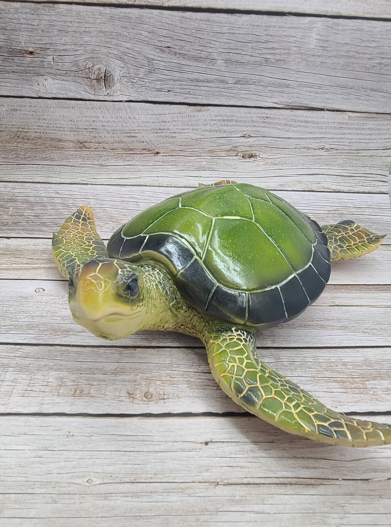 Turtle Figurine, Sea Turtle Figurine, Big Geen Sea Turtle Decor, Turtle Paper Holder, Turtle Decor, Sea - Pink Horse Florida