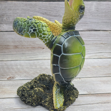 Sea Turtle Bottle Holder, Turtle Figurine, Blue Turtle Wine Bottle Holder, Nautical Wine Bottle Holder - Pink Horse Florida