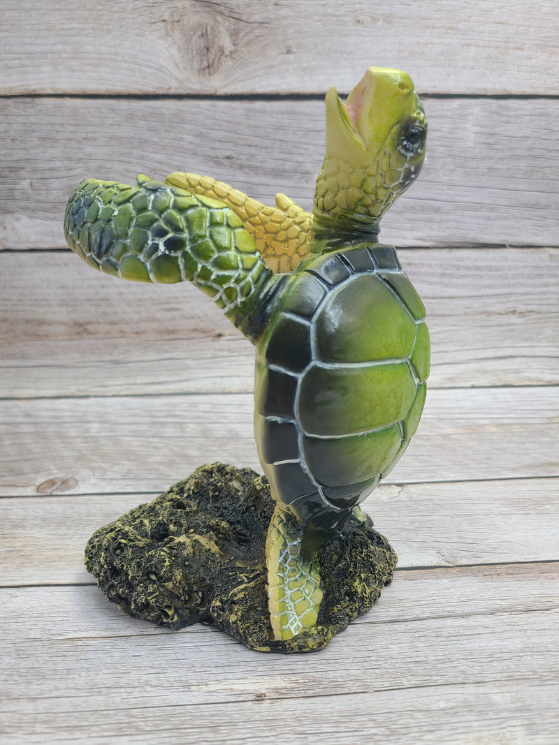 Sea Turtle Bottle Holder, Turtle Figurine, Blue Turtle Wine Bottle Holder, Nautical Wine Bottle Holder - Pink Horse Florida