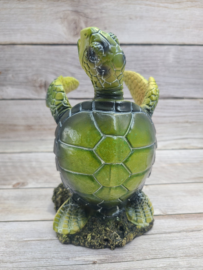 Sea Turtle Bottle Holder, Turtle Figurine, Blue Turtle Wine Bottle Holder, Nautical Wine Bottle Holder - Pink Horse Florida