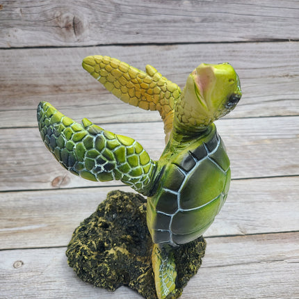 Sea Turtle Bottle Holder, Turtle Figurine, Blue Turtle Wine Bottle Holder, Nautical Wine Bottle Holder - Pink Horse Florida