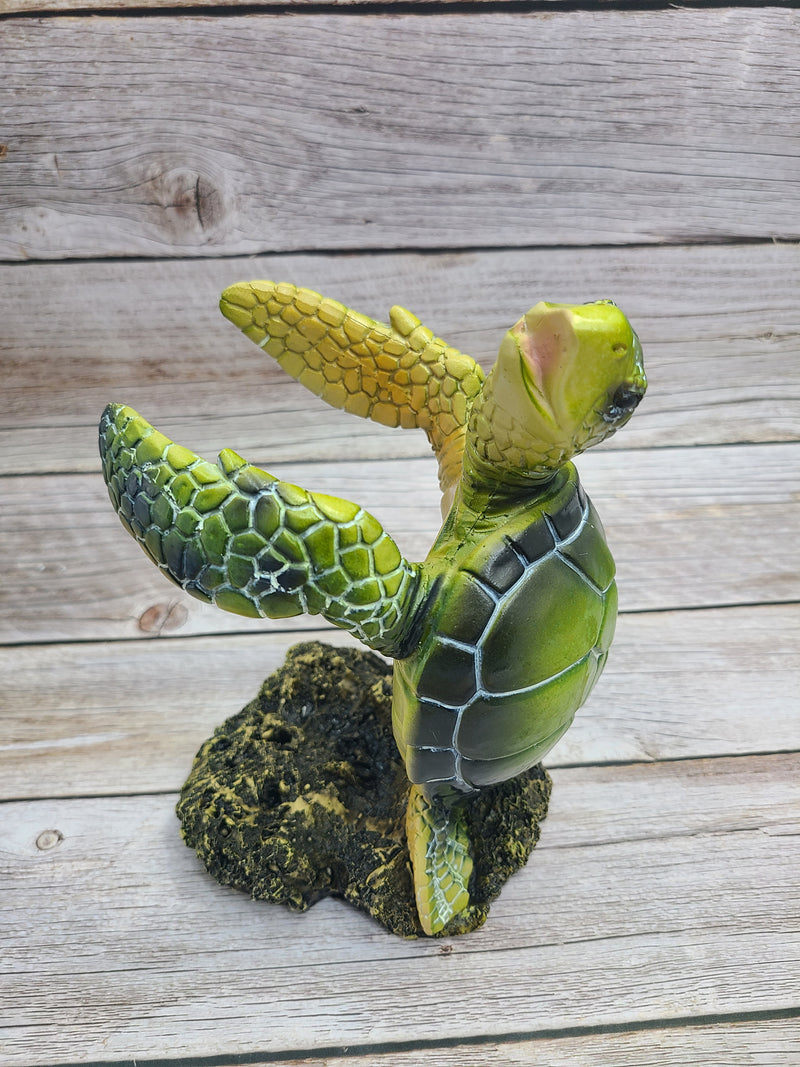 Sea Turtle Bottle Holder, Turtle Figurine, Blue Turtle Wine Bottle Holder, Nautical Wine Bottle Holder - Pink Horse Florida