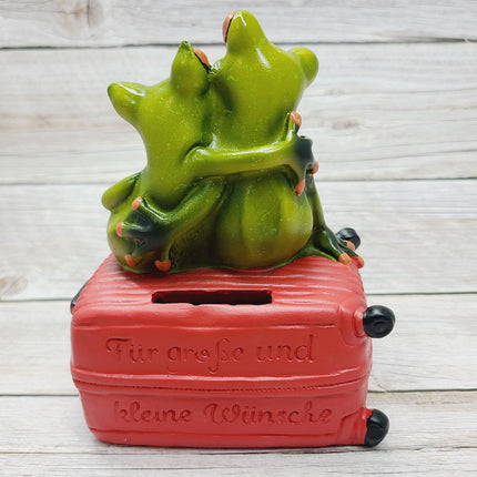 Funny Frog Figurine, Travel Lovers Frog, Frog Couple, Gift for Him, Gift for Her, Penny Bank Frog Figurine, Funny Figurine, Office Decor - Pink Horse Florida