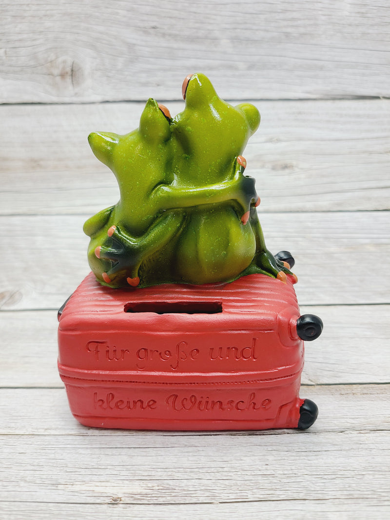 Funny Frog Figurine, Travel Lovers Frog, Frog Couple, Gift for Him, Gift for Her, Penny Bank Frog Figurine, Funny Figurine, Office Decor - Pink Horse Florida