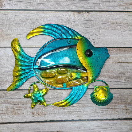 Metal Wall Art SET OF THREE, Sea Turtle Wall Art, Fish Wall Art, Crab Wall Art, Metal Wall Art - Pink Horse Florida