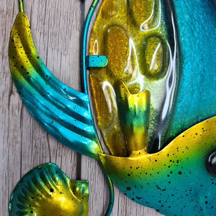 Metal Wall Art SET OF THREE, Sea Turtle Wall Art, Fish Wall Art, Crab Wall Art, Metal Wall Art - Pink Horse Florida