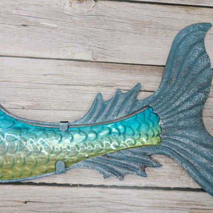 Mermaid metal wall art Stained glass mermaid decor Mermaid wall sculpture with stained glass Metal and stained glass mermaid art - Pink Horse Florida
