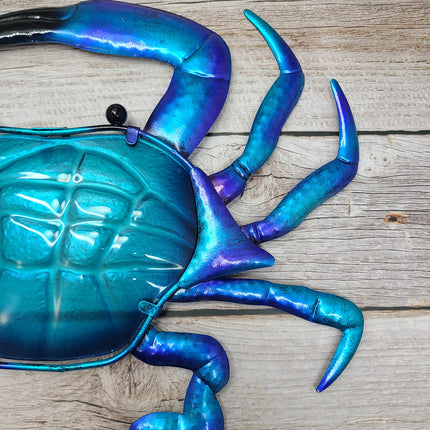 Crab Wall Decor, Stained Glass Crab Wall Art, Wood Ocean Decor, Beach Home Decor, Crab Decoration, Crab Lover - Pink Horse Florida