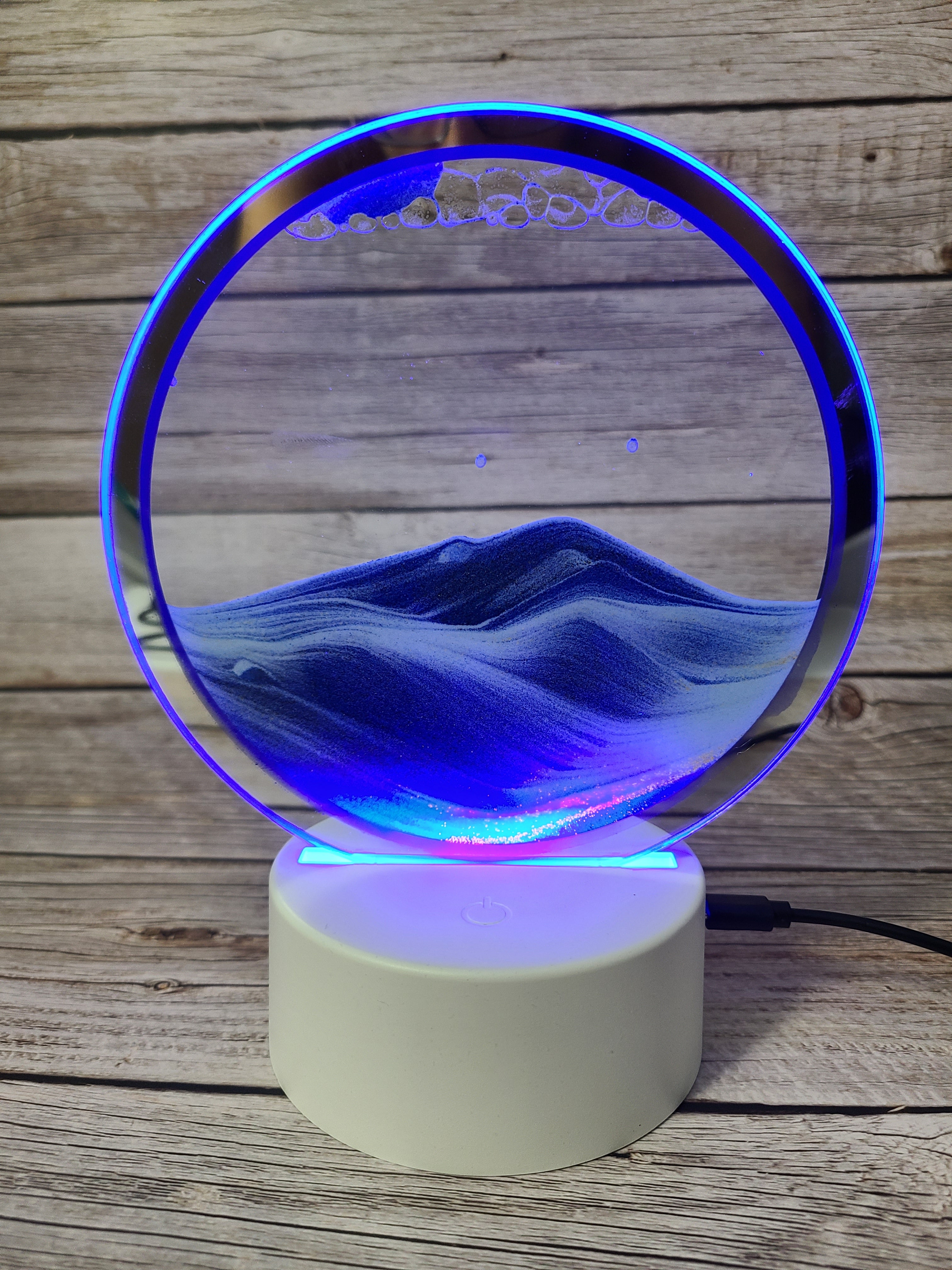 3D Moving Sand Lamp, Ocean Lamp, Quicksand Lamp, 3D Night Light Sand night light Beach-themed night light Sand Coastal night light - Pink Horse Florida