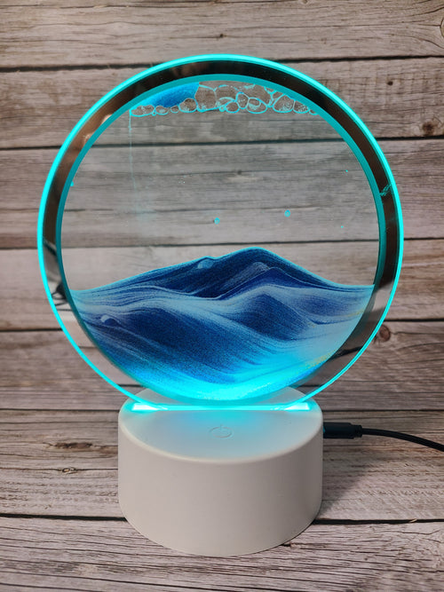 3D Moving Sand Lamp, Ocean Lamp, Quicksand Lamp, 3D Night Light Sand night light Beach-themed night light Sand Coastal night light - Pink Horse Florida