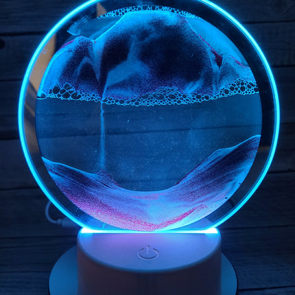 3D Moving Sand Lamp, Ocean Lamp, Quicksand Lamp, 3D Night Light Sand night light Beach-themed night light Sand Coastal night light - Pink Horse Florida