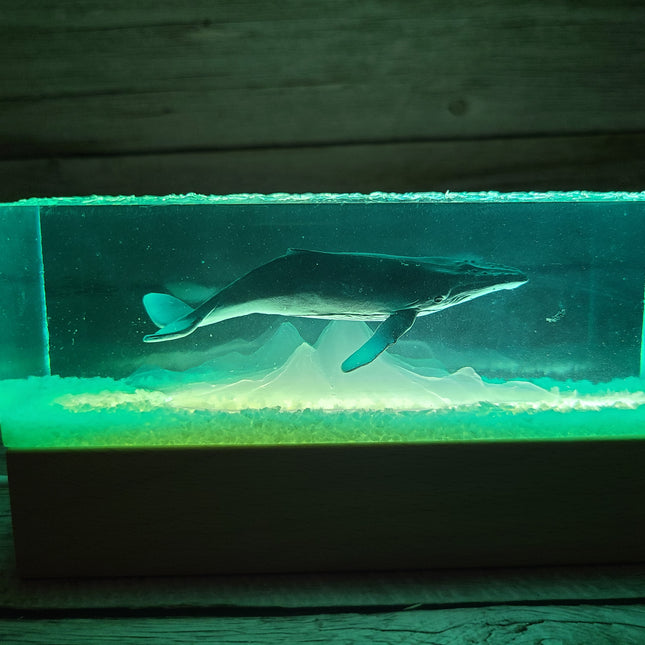 Whale Lamp, Whale Night Light, Ocean Lamp, Resin Green Whale Lamp, Whale Night Light Lamp, Ocean Night Light,Epoxy Night Light Figurine - Pink Horse Florida