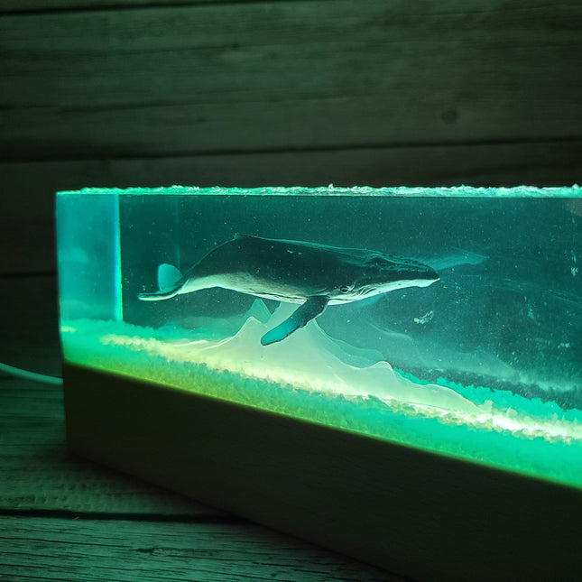 Whale Lamp, Whale Night Light, Ocean Lamp, Resin Green Whale Lamp, Whale Night Light Lamp, Ocean Night Light,Epoxy Night Light Figurine - Pink Horse Florida