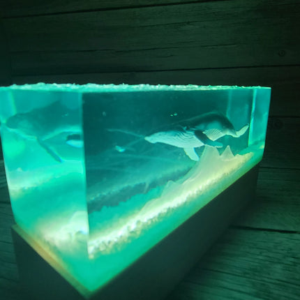 Whale Lamp, Whale Night Light, Ocean Lamp, Resin Green Whale Lamp, Whale Night Light Lamp, Ocean Night Light,Epoxy Night Light Figurine - Pink Horse Florida