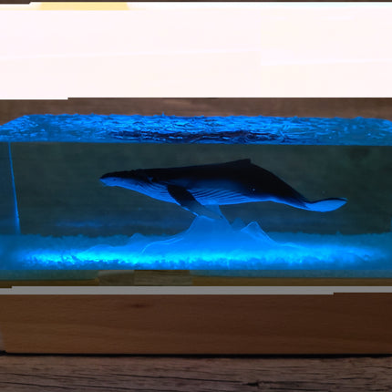 Whale Lamp, Whale Night Light, Ocean Lamp, Resin Blue Whale Lamp, Whale Night Light Lamp, Ocean Night Light - Pink Horse Florida