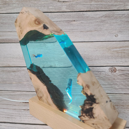 Submarine Cave Lamp, Scuba Diver Lamp, Resin Submarine Cave, Nigh light Figurine - Pink Horse Florida