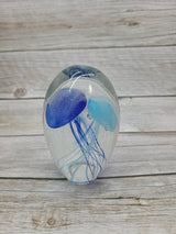 Blue glow-in-the-dark jellyfish sculpture Luminescent marine art Glowing jellyfish decor Enchanting sculpture Ocean-inspired artwork figurine - Pink Horse Florida