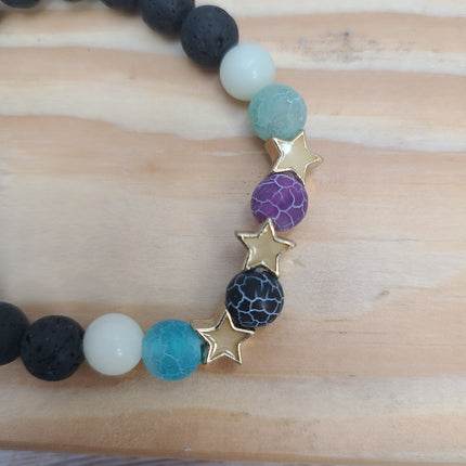 Beaded Star Glow in the Dark Bracelet, Star Bracelet, Glow in the Dark Bracelets Bulk - Pink Horse Florida