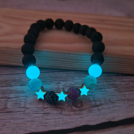 Beaded Star Glow in the Dark Bracelet, Star Bracelet, Glow in the Dark Bracelets Bulk - Pink Horse Florida