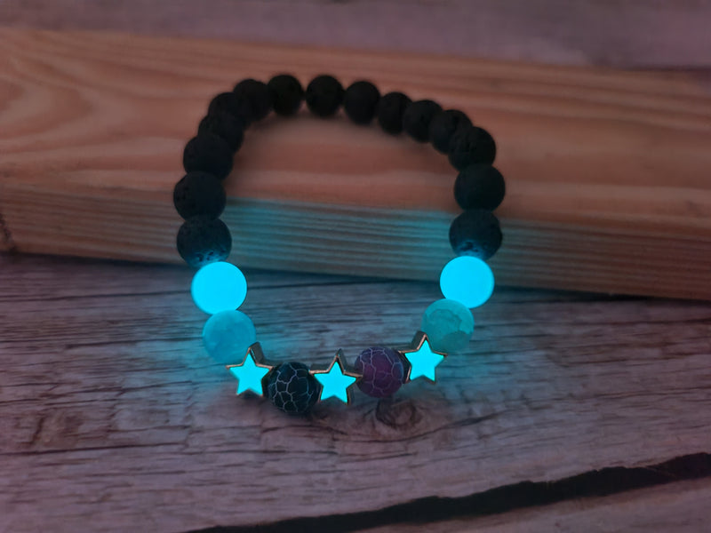 Beaded Star Glow in the Dark Bracelet, Star Bracelet, Glow in the Dark Bracelets Bulk - Pink Horse Florida