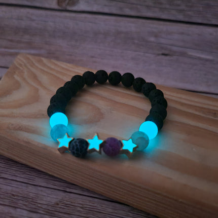 Beaded Star Glow in the Dark Bracelet, Star Bracelet, Glow in the Dark Bracelets Bulk - Pink Horse Florida