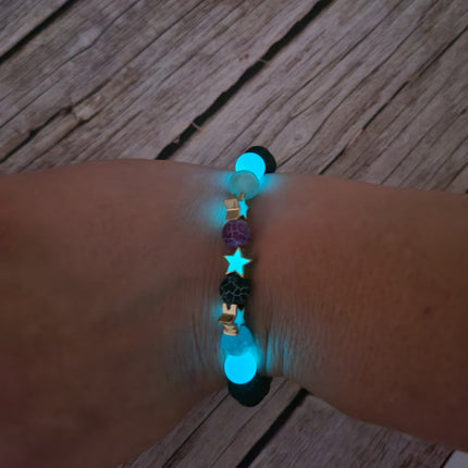 Beaded Star Glow in the Dark Bracelet, Star Bracelet, Glow in the Dark Bracelets Bulk - Pink Horse Florida