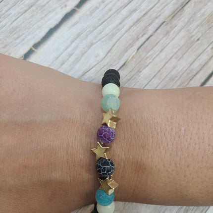 Beaded Star Glow in the Dark Bracelet, Star Bracelet, Glow in the Dark Bracelets Bulk - Pink Horse Florida
