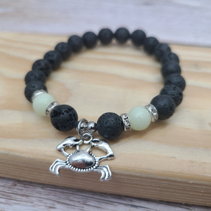 Beaded Crab Glow in the Dark Bracelet, Crab Bracelet Glow in the Dark Bracelets Bulk - Pink Horse Florida