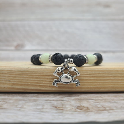 Beaded Crab Glow in the Dark Bracelet, Crab Bracelet Glow in the Dark Bracelets Bulk - Pink Horse Florida