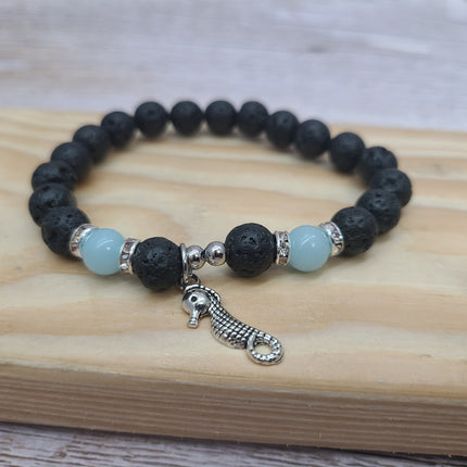 Beaded Seahorse Glow in the Dark Bracelet, Seahorse Bracelet Glow in the Dark Bracelets Bulk - Pink Horse Florida