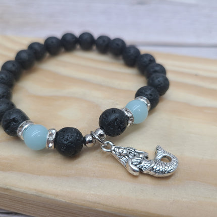 Beaded Mermaid Charm Glow in the Dark Bracelet, Mermaid Bracelet Glow in the Dark Bracelets Bulk - Pink Horse Florida