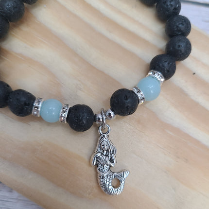 Beaded Mermaid Charm Glow in the Dark Bracelet, Mermaid Bracelet Glow in the Dark Bracelets Bulk - Pink Horse Florida