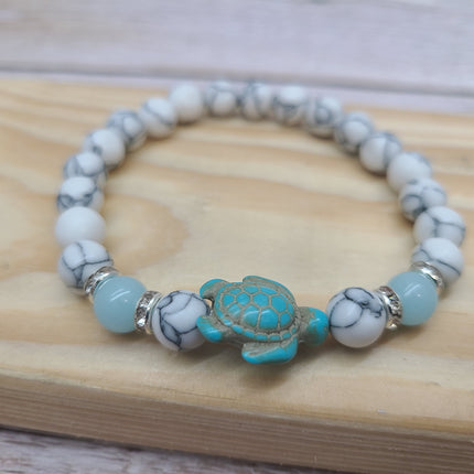 Beaded Sea Turtle Charm Glow in the Dark Bracelet, Sea Turtle Bracelet Glow in the Dark Bracelets Bulk - Pink Horse Florida