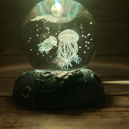 Crystal ball night light Decorative lighting Ambient illumination Tranquil glow Enchanting ambiance Mystical decor Soft illumination - Pink Horse Florida