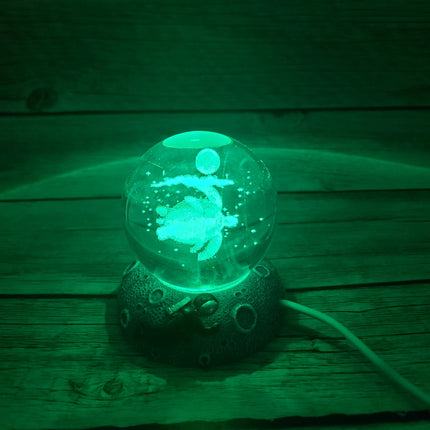 Crystal ball night light Decorative lighting Ambient illumination Tranquil glow Enchanting ambiance Mystical decor Soft illumination - Pink Horse Florida