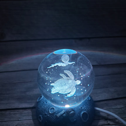 Crystal ball night light Decorative lighting Ambient illumination Tranquil glow Enchanting ambiance Mystical decor Soft illumination - Pink Horse Florida