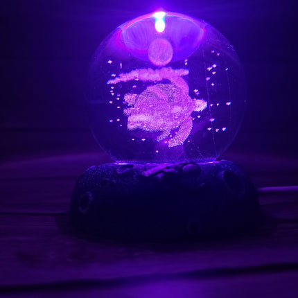 Crystal ball night light Decorative lighting Ambient illumination Tranquil glow Enchanting ambiance Mystical decor Soft illumination - Pink Horse Florida