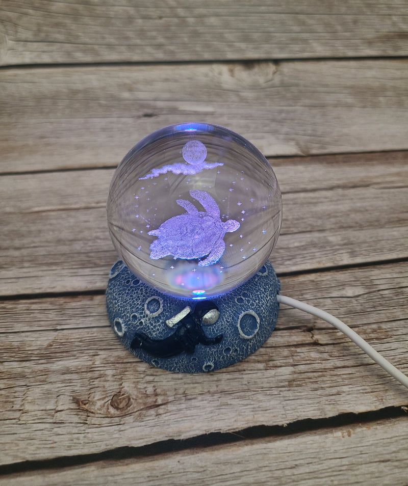 Crystal ball night light Decorative lighting Ambient illumination Tranquil glow Enchanting ambiance Mystical decor Soft illumination - Pink Horse Florida