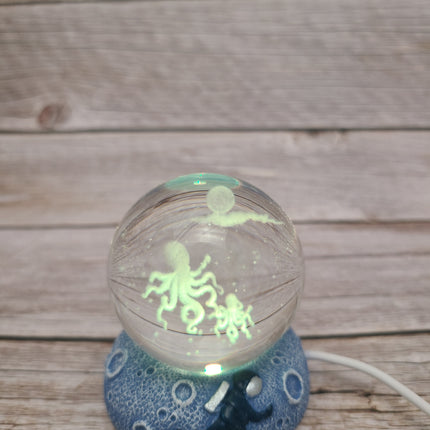 Crystal ball night light Decorative lighting Ambient illumination Tranquil glow Enchanting ambiance Mystical decor Soft illumination - Pink Horse Florida