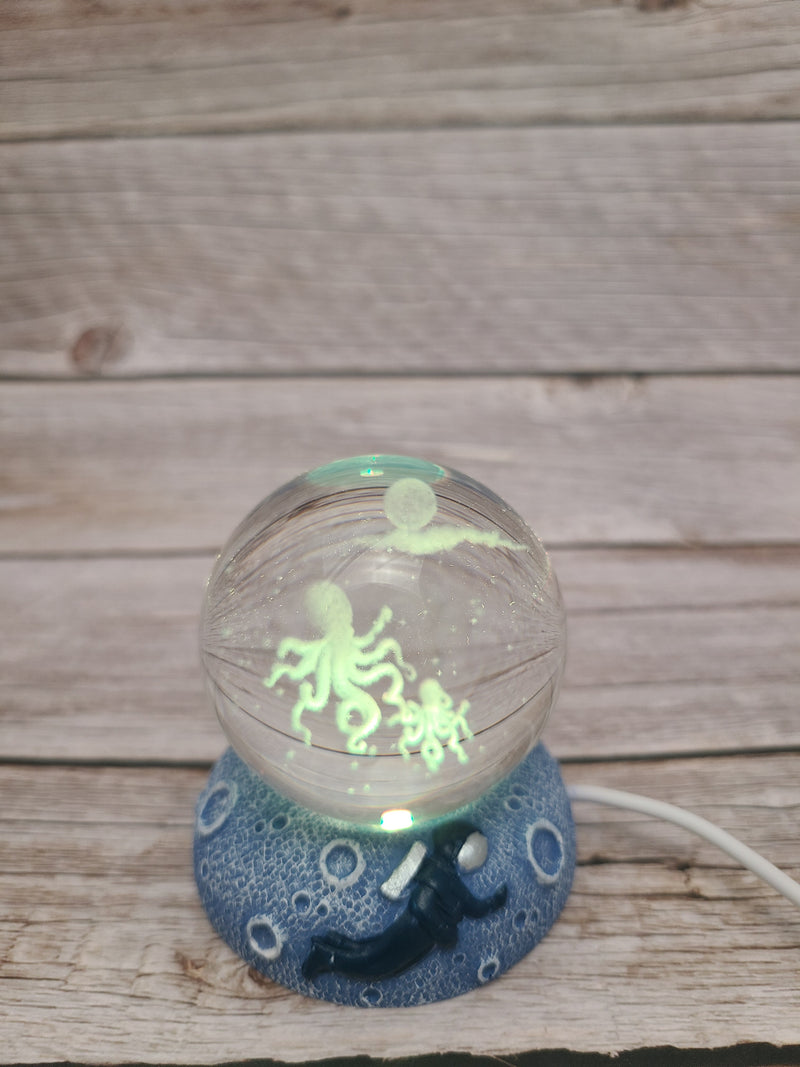 Crystal ball night light Decorative lighting Ambient illumination Tranquil glow Enchanting ambiance Mystical decor Soft illumination - Pink Horse Florida