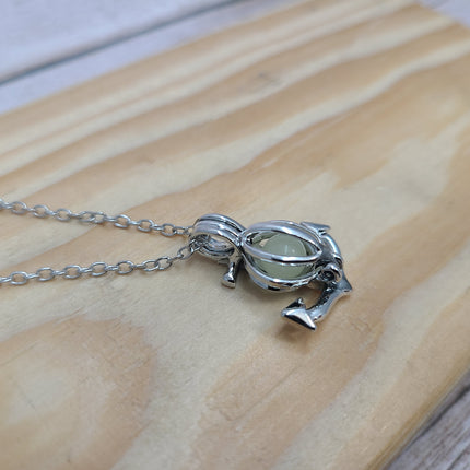 Anchor necklace Glow in the Dark Nautical jewelry Maritime charm Symbolic pendant Ocean-inspired accessory Classic anchor design - Pink Horse Florida